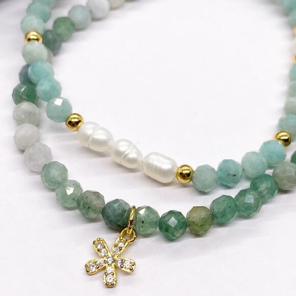 NEW Jade Stone & Amazonite Stone Layering Bracelet Set - Picture 10 of 12